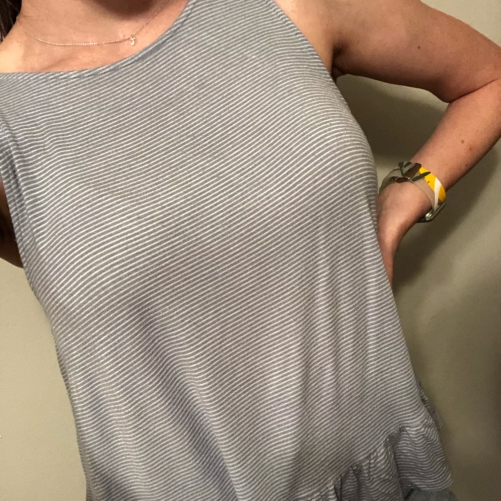 Light blue peplum tank